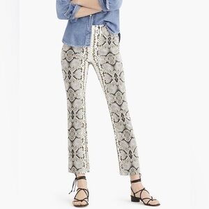 J. Crew‎ 26 Mini Crop Pants Kick Boot Snakeskin Animal Print